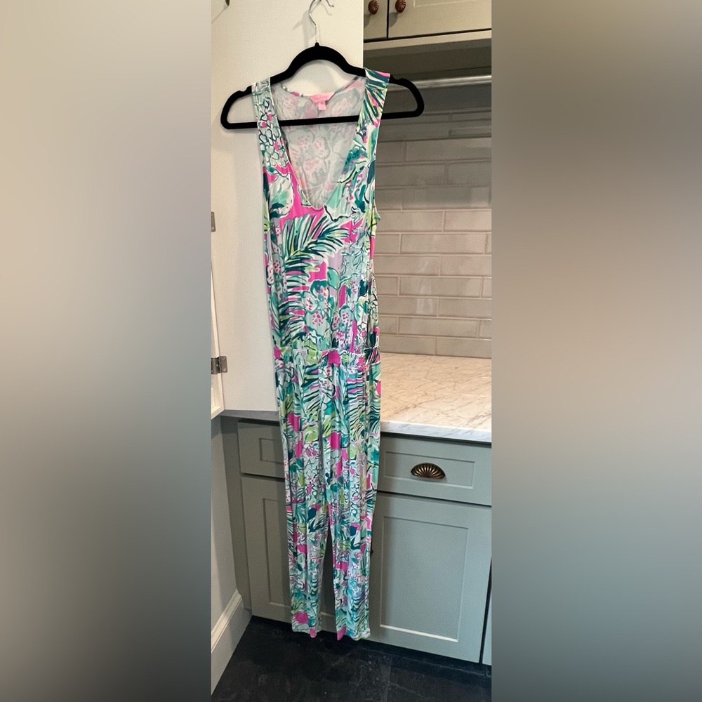 Lilly Pulitzer Tropical Maxi Dress in Teal, Pink & Green